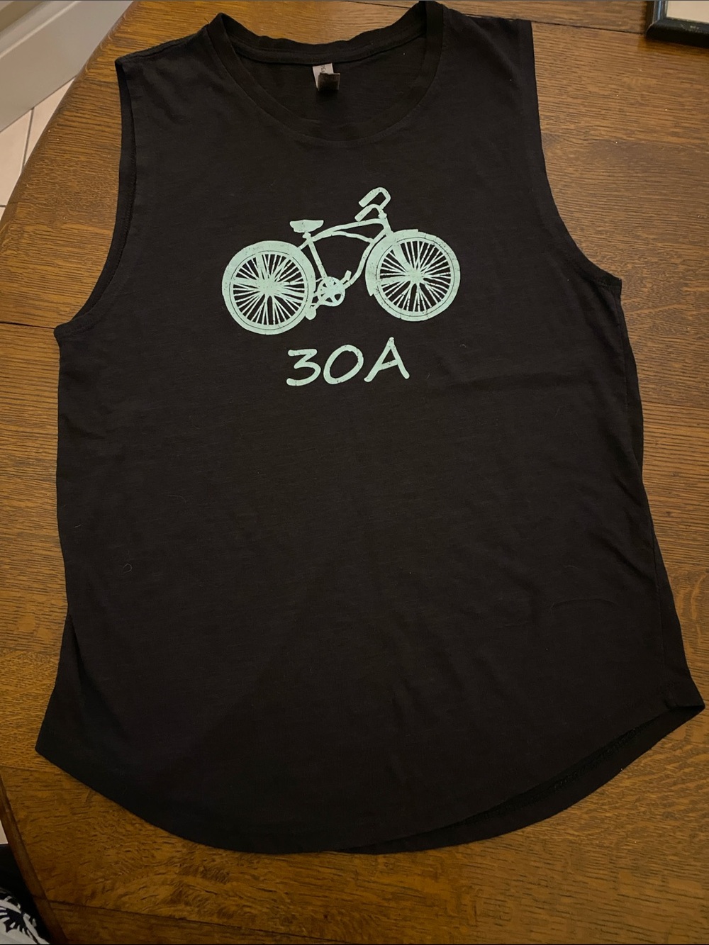 30A Bicycle Graphic Sleeveless Women's Tank - Black size small